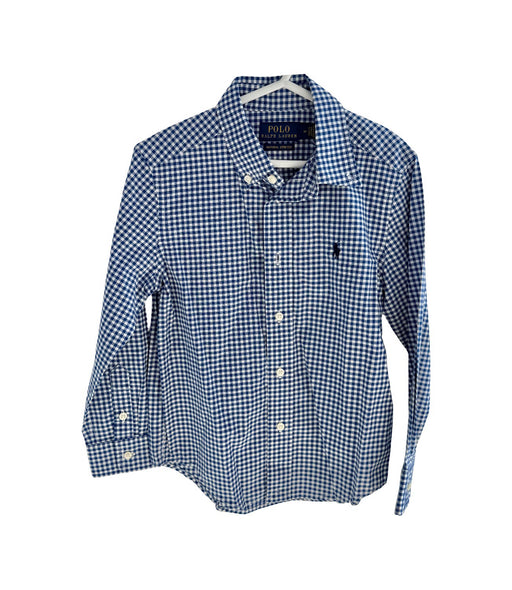 A Blue Long Sleeve Shirts from Polo Ralph Lauren in size 5T for boy. (Front View)