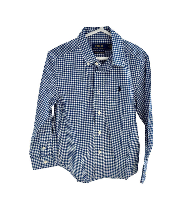 A Blue Long Sleeve Shirts from Polo Ralph Lauren in size 5T for boy. (Front View)