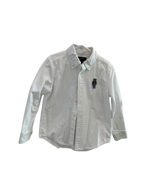 A White Long Sleeve Shirts from Polo Ralph Lauren in size 5T for boy. (Front View)