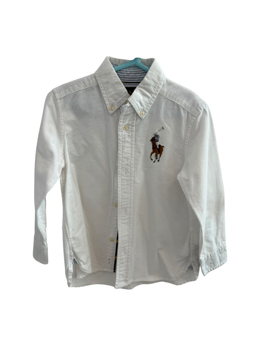 A White Long Sleeve Shirts from Polo Ralph Lauren in size 3T for boy. (Front View)