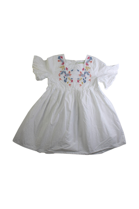 A White Short Sleeve Dresses from Vertbaudet in size 4T for girl. (Front View)