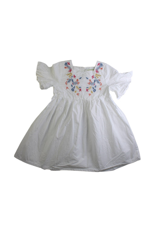 A White Short Sleeve Dresses from Vertbaudet in size 4T for girl. (Front View)
