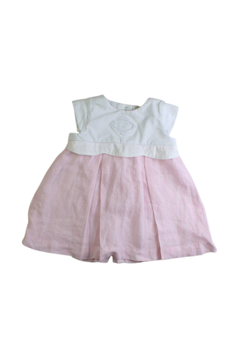 A Pink Sleeveless Dresses from Armani Baby in size 3-6M for girl. (Front View)