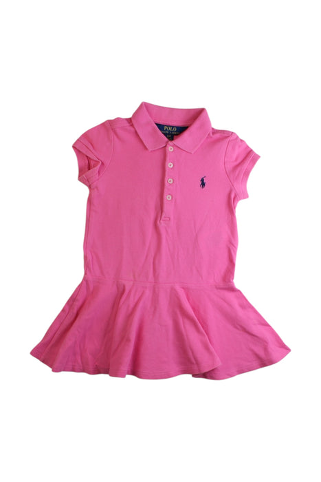 A Pink Short Sleeve Dresses from Polo Ralph Lauren in size 2T for girl. (Front View)