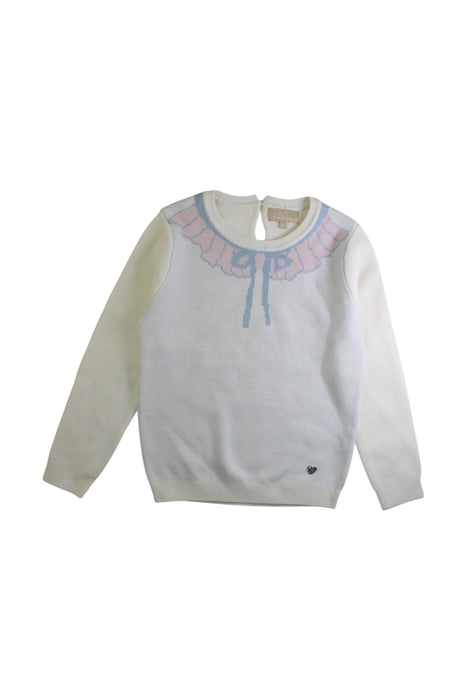 A White Knit Sweaters from Chickeeduck in size 7Y for girl. (Front View)