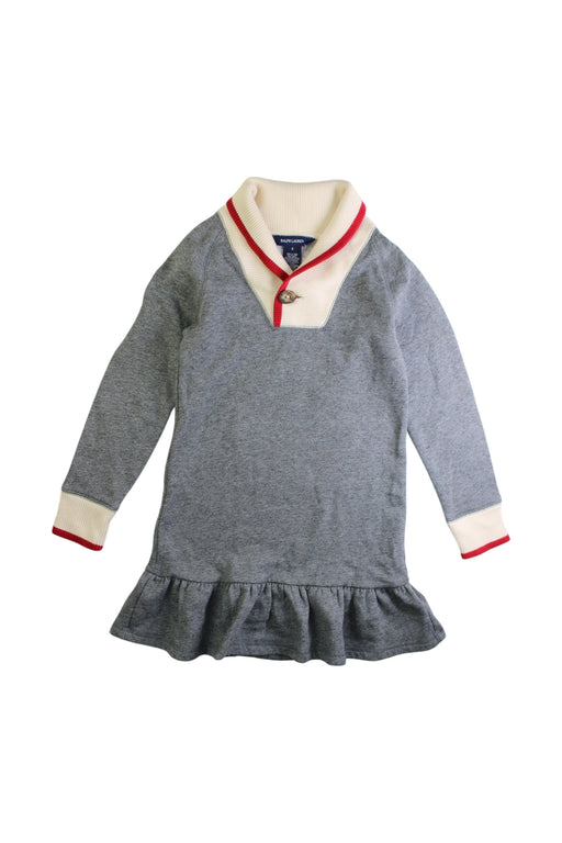 A Grey Long Sleeve Dresses from Ralph Lauren in size 6T for girl. (Front View)