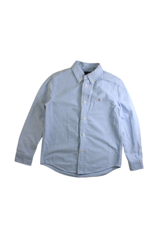 A Blue Long Sleeve Shirts from Ralph Lauren in size 7Y for boy. (Front View)