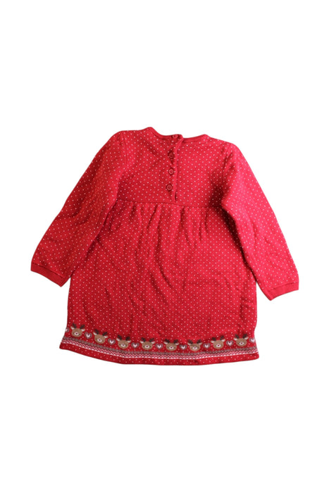 A Red Long Sleeve Dresses from Mothercare in size 12-18M for girl. (Back View)