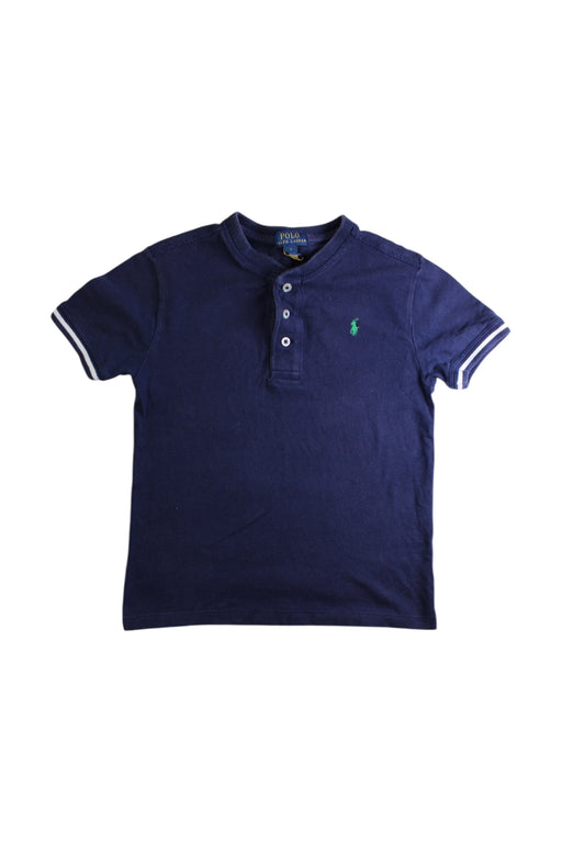 A Navy Short Sleeve Polos from Polo Ralph Lauren in size 7Y for boy. (Front View)