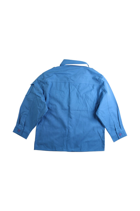 A Blue Long Sleeve Shirts from Kingkow in size 6T for boy. (Back View)