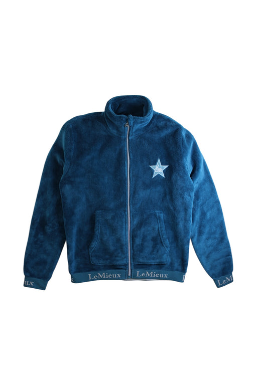 A Blue Zippered Sweatshirts from LeMieux in size 11Y for girl. (Front View)