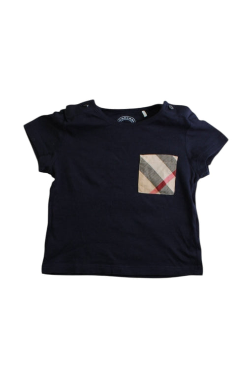 A Navy Short Sleeve T Shirts from Burberry in size 6-12M for boy. (Front View)