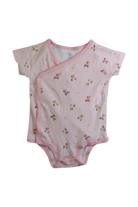 A Pink Short Sleeve Bodysuits from Ralph Lauren in size 6-12M for girl. (Front View)