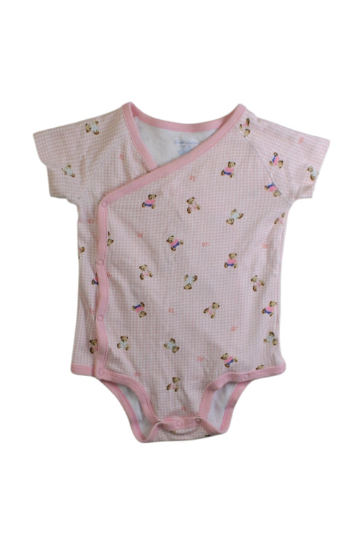 A Pink Short Sleeve Bodysuits from Ralph Lauren in size 6-12M for girl. (Front View)