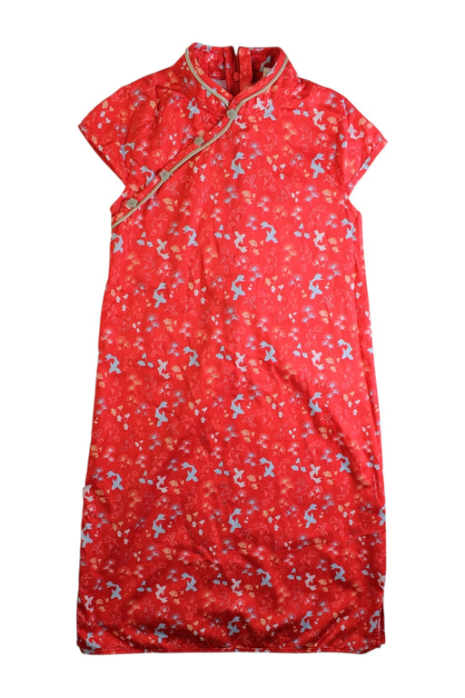 A Red Sleeveless Dresses from Elly in size 6T for girl. (Front View)