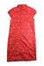 A Red Sleeveless Dresses from Elly in size 6T for girl. (Back View)