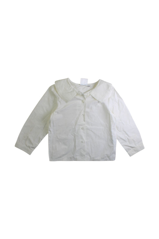 A White Long Sleeve Shirts from Momonittu in size 4T for girl. (Front View)