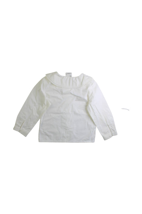 A White Long Sleeve Shirts from Momonittu in size 4T for girl. (Back View)