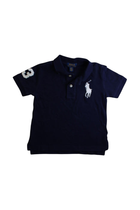 A Navy Short Sleeve Polos from Polo Ralph Lauren in size 2T for boy. (Front View)