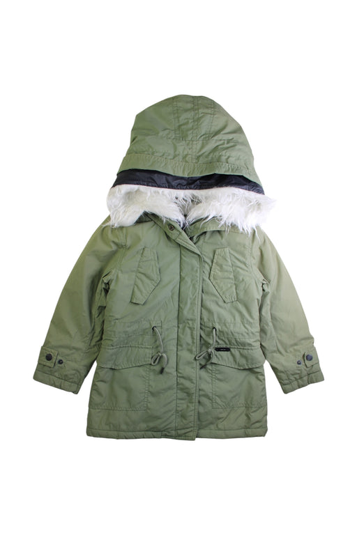 A Green Puffer/Quilted Coats & Outerwear from Replay & Sons in size 4T for girl. (Front View)
