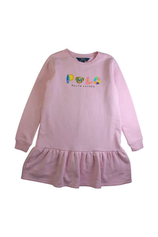 A Pink Sweater Dresses from Polo Ralph Lauren in size 8Y for girl. (Front View)
