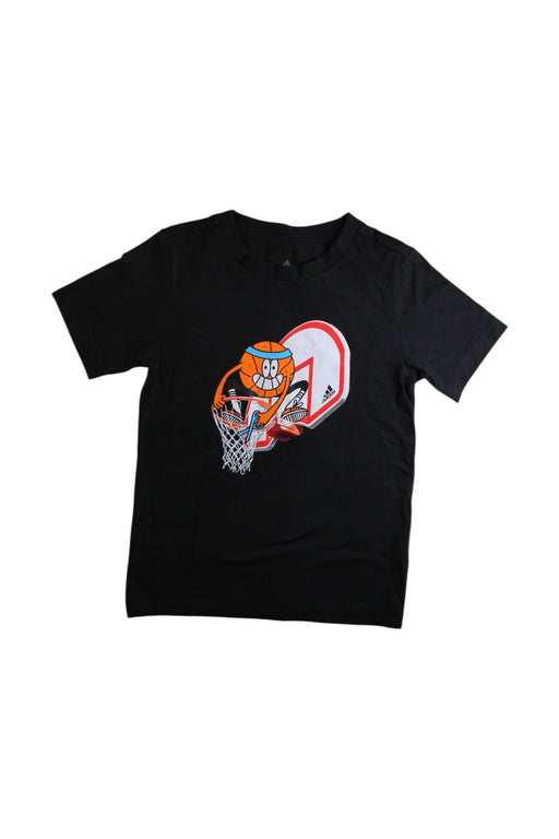 A Black Short Sleeve T Shirts from Adidas in size 10Y for boy. (Front View)