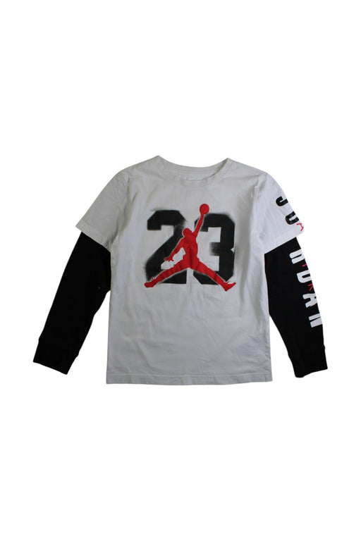 A White Long Sleeve T Shirts from Air Jordan in size 10Y for boy. (Front View)