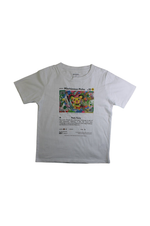 A White Short Sleeve T Shirts from Graniph in size 7Y for boy. (Front View)