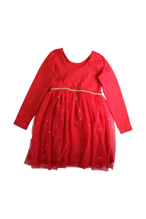 A Red Long Sleeve Dresses from Hanna Andersson in size 6T for girl. (Back View)