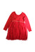 A Red Long Sleeve Dresses from Hanna Andersson in size 6T for girl. (Back View)