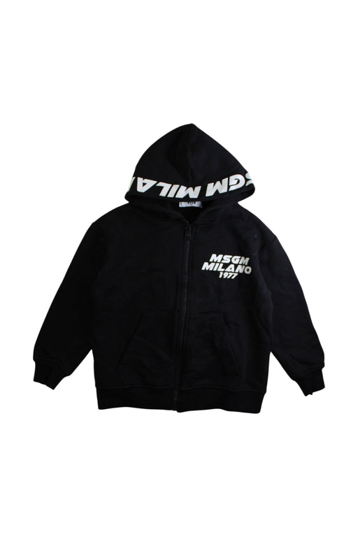 A Black Hooded Sweatshirts from MSGM in size 6T for boy. (Front View)