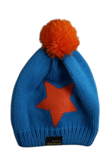 A Blue Winter Hats from Hot Biscuits Mikihouse in size 11Y for boy. (Front View)