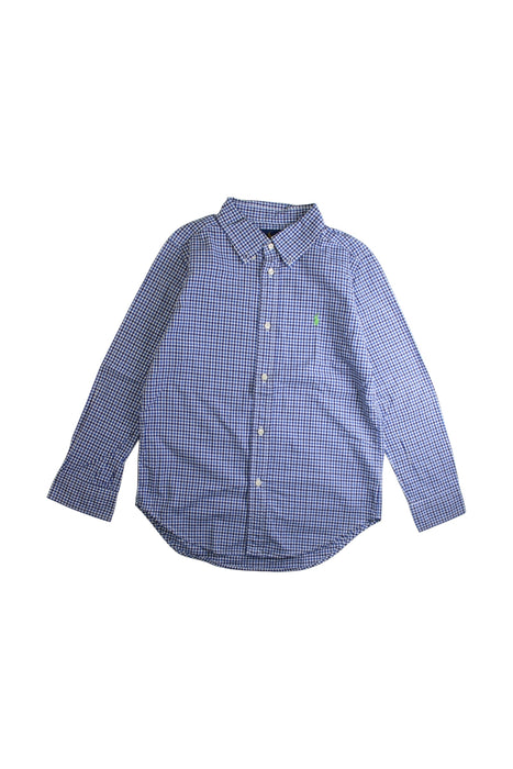A Blue Long Sleeve Shirts from Ralph Lauren in size 7Y for boy. (Front View)