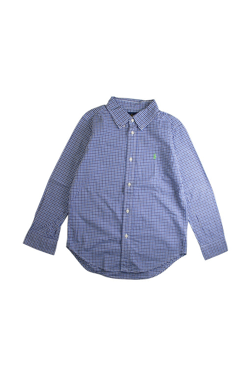 A Blue Long Sleeve Shirts from Ralph Lauren in size 7Y for boy. (Front View)