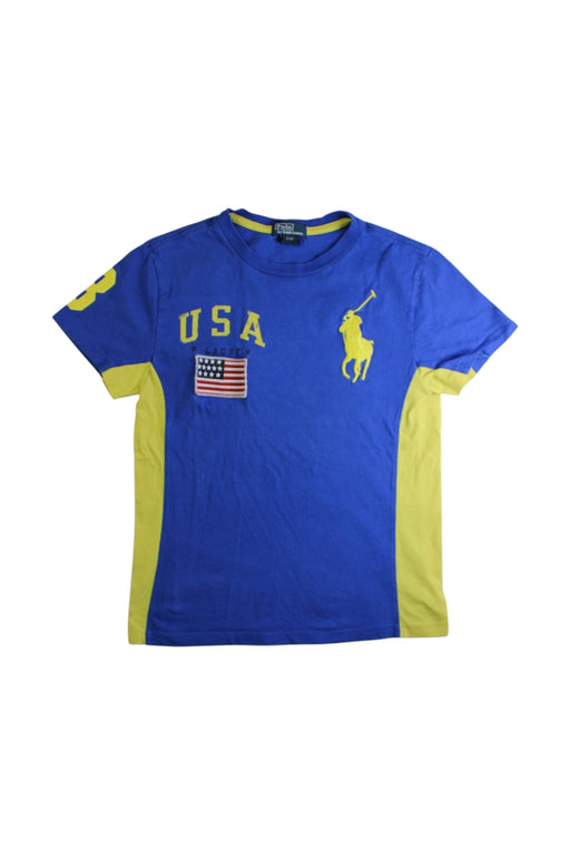 A Blue Short Sleeve T Shirts from Polo Ralph Lauren in size 8Y for boy. (Front View)
