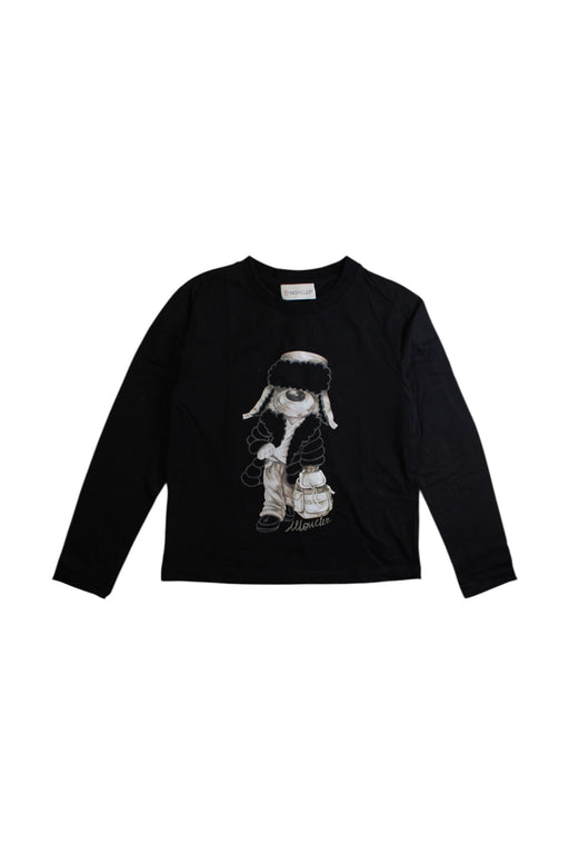 A Black Long Sleeve T Shirts from Moncler in size 6T for boy. (Front View)
