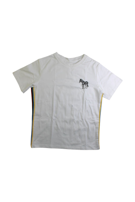 A White Short Sleeve T Shirts from Paul Smith in size 5T for boy. (Front View)