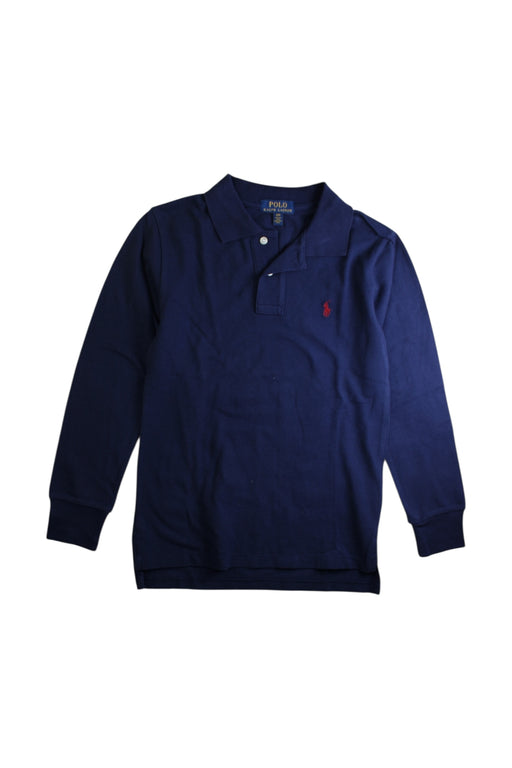 A Navy Buttoned Sweatshirts from Polo Ralph Lauren in size 8Y for boy. (Front View)