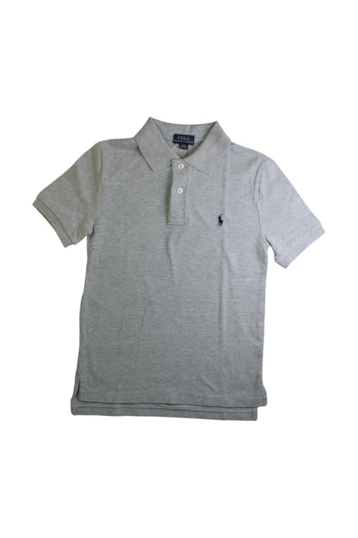 A Grey Long Sleeve Polos from Polo Ralph Lauren in size 8Y for boy. (Front View)