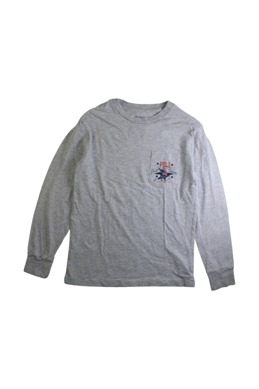 A Grey Long Sleeve T Shirts from Polo Ralph Lauren in size 8Y for boy. (Front View)