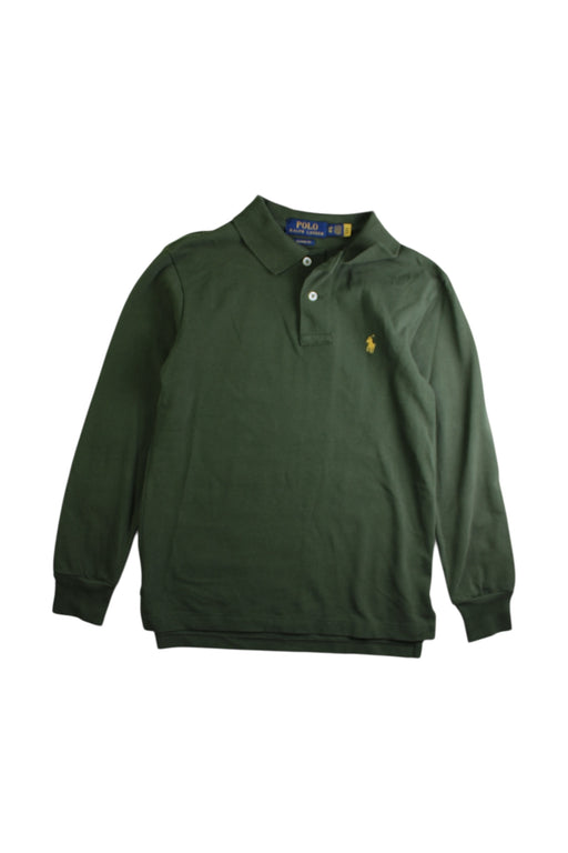 A Green Long Sleeve Polos from Polo Ralph Lauren in size 8Y for boy. (Front View)
