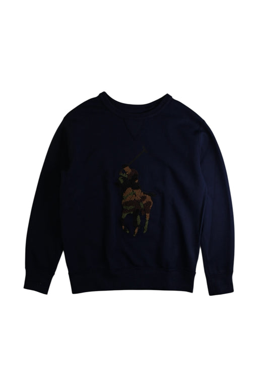 A Navy Crewneck Sweatshirts from Polo Ralph Lauren in size 8Y for boy. (Front View)