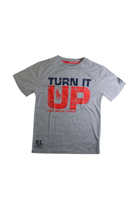 A Grey Short Sleeve T Shirts from Polo Ralph Lauren in size 8Y for boy. (Front View)
