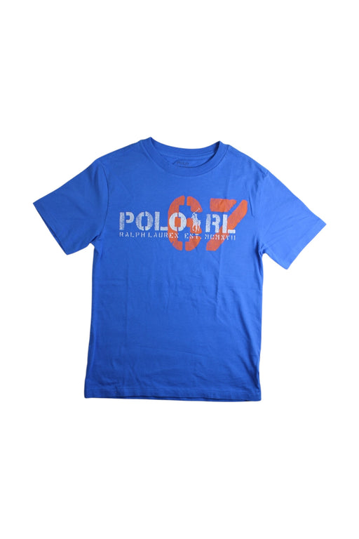 A Blue Short Sleeve T Shirts from Polo Ralph Lauren in size 7Y for boy. (Front View)