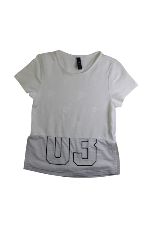 A White Short Sleeve T Shirts from Adidas in size 10Y for girl. (Front View)