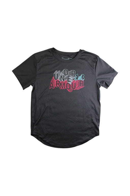 A Black Short Sleeve T Shirts from Under Armour in size 10Y for girl. (Front View)