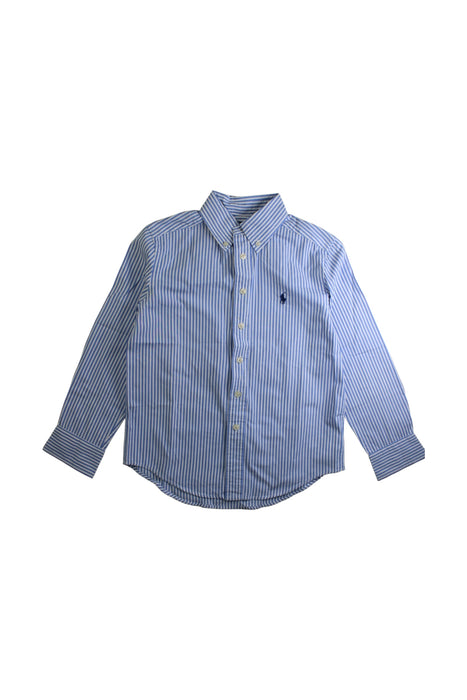 A Blue Long Sleeve Shirts from Ralph Lauren in size 8Y for boy. (Front View)