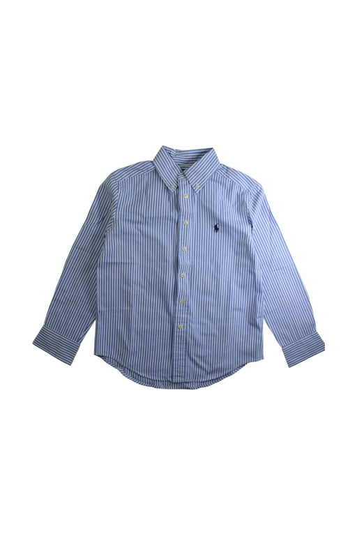 A Blue Long Sleeve Shirts from Ralph Lauren in size 8Y for boy. (Front View)