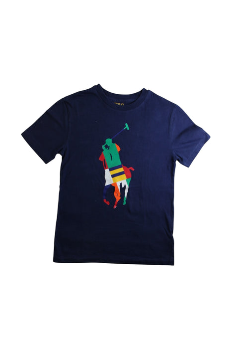 A Navy Short Sleeve T Shirts from Polo Ralph Lauren in size 8Y for boy. (Front View)