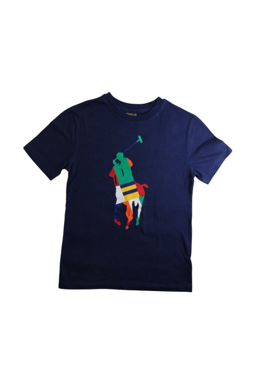 A Navy Short Sleeve T Shirts from Polo Ralph Lauren in size 8Y for boy. (Front View)